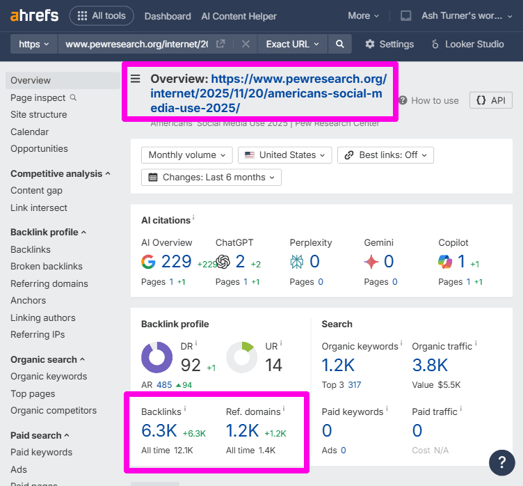 Survey link building example